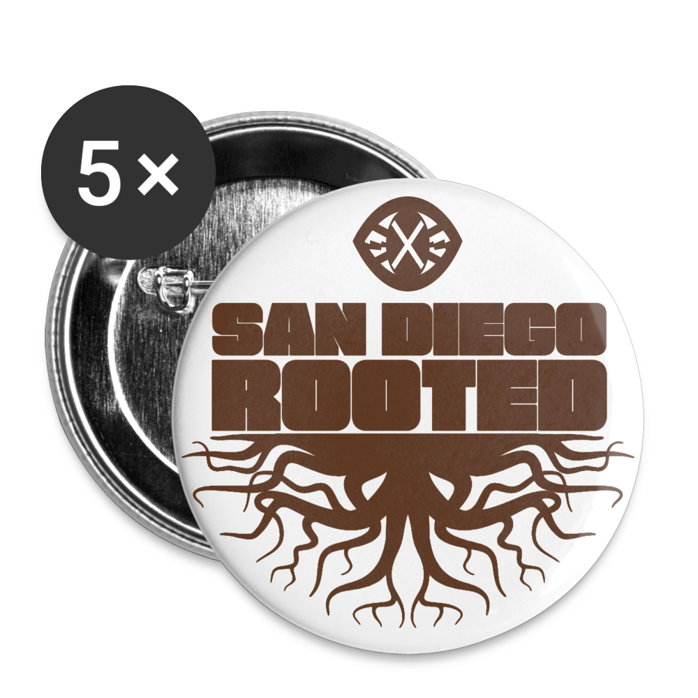 The Invisible Panchos - Rooted Buttons large 2.2'' (5-pack) - white